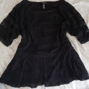 Black lace peplum